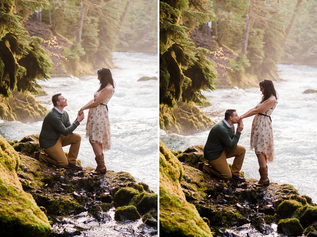 sahalie-falls-engaged-011 Sahalie Falls McKenzie River Engagement | Marissa & José