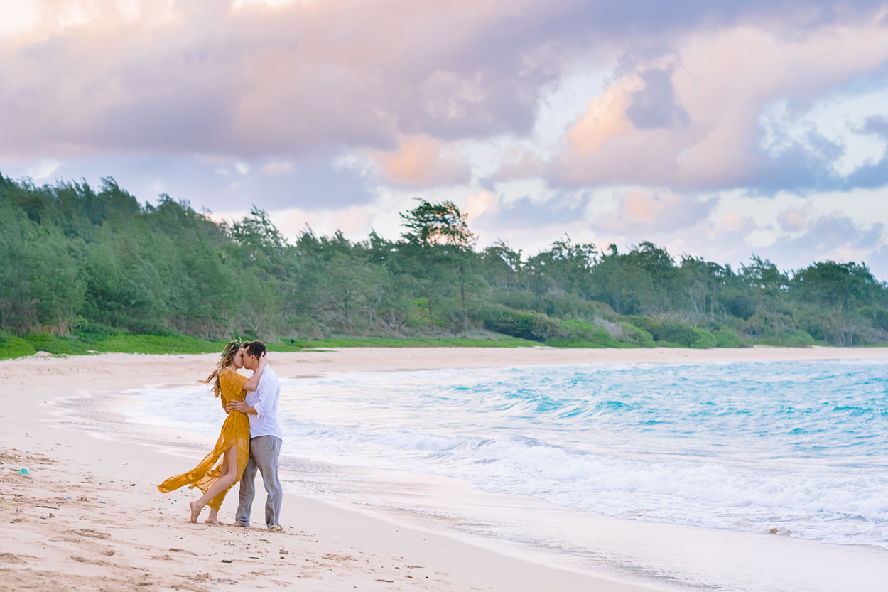 oahu-photographer-011 North Shore Oahu Wedding Photographer | Engagement Session @ Hukilau Beach | Amanda & Ben