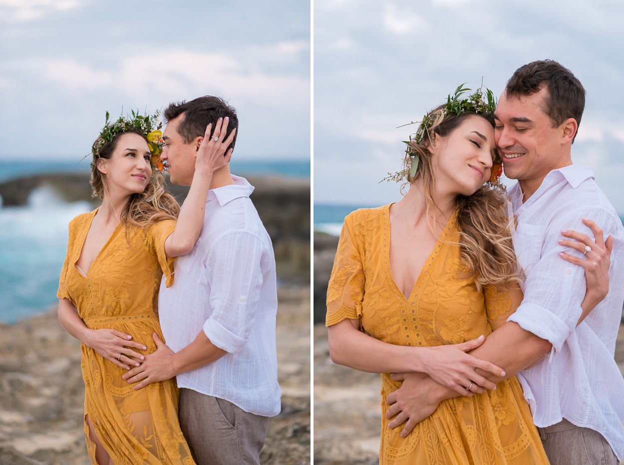 oahu-photographer-017 North Shore Oahu Wedding Photographer | Engagement Session @ Hukilau Beach | Amanda & Ben