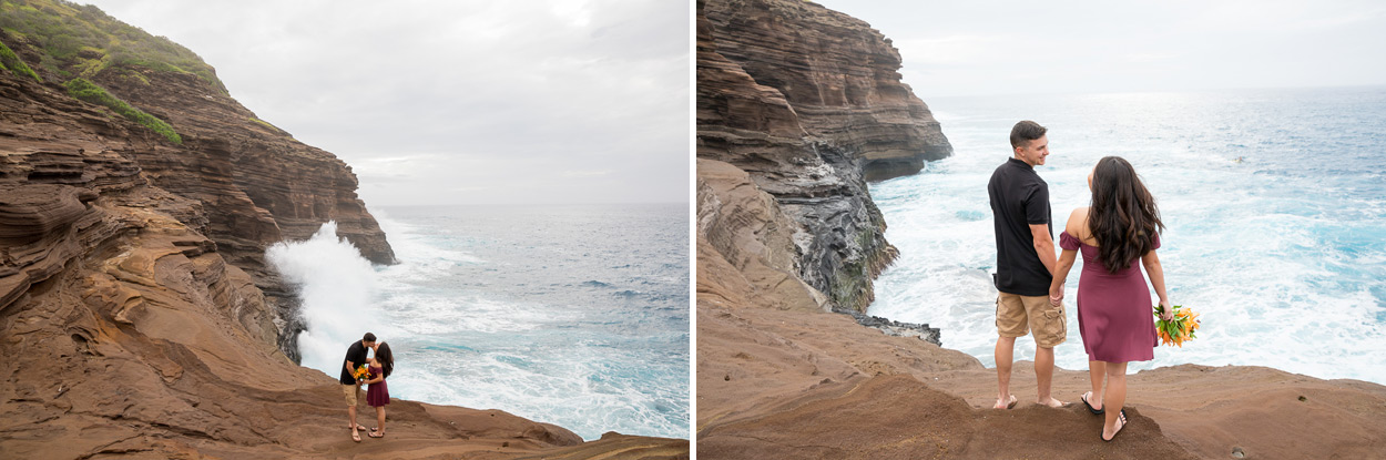 oahu-hawaii-wedding-photographer-005 Spitting Cave & Hanauma Bay Rim Trail Engagement Photos | Stephanie & Michael