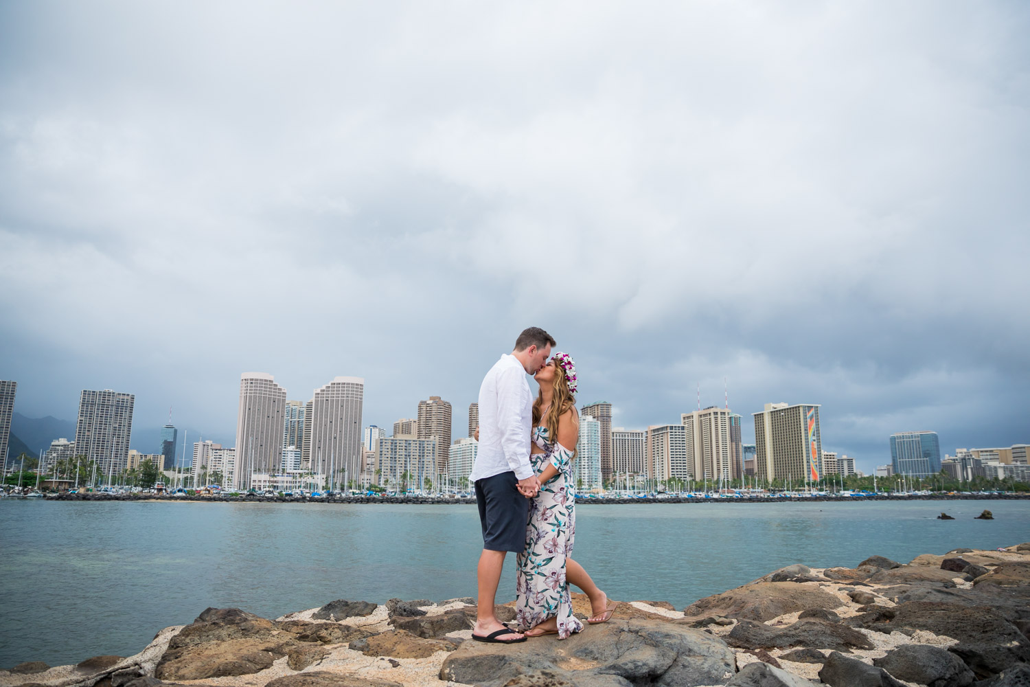 waikiki-wedding-photographer Magic Island Engagement Photos | Waikiki Hawaii Wedding | Jennifer & Morgan